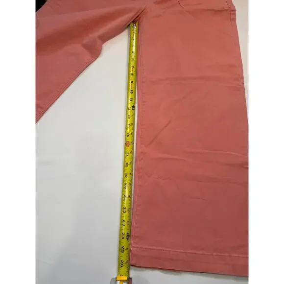 Rollas Sailor Drill High Rise Wide Leg Jeans Peach Pink Size 32 NWT - Picture 12 of 13